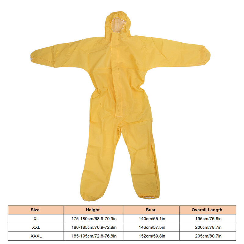 Защитен комбинезон ZK30 Жълт, устойчив на киселини и алкали предпазен гащеризон за лабораторен защитен комбинезон