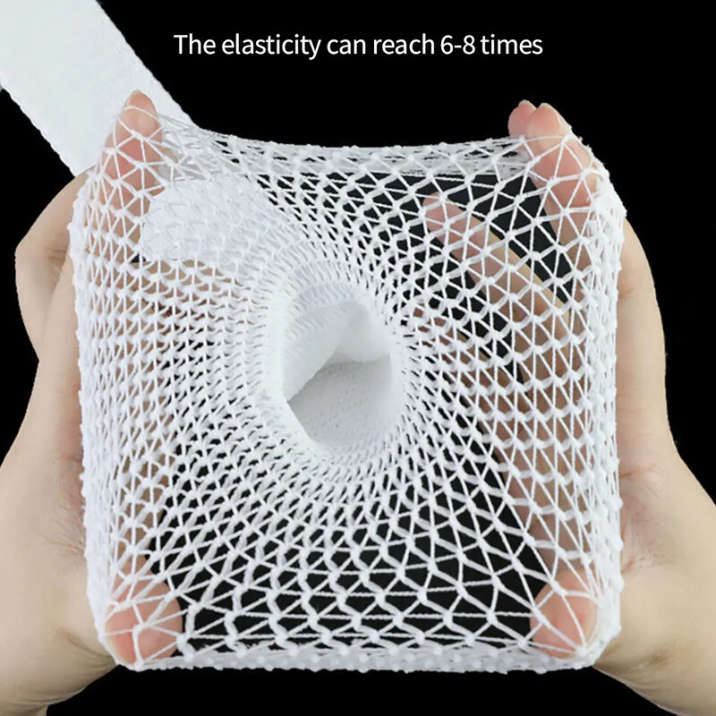 1 rullvõrk torukujuline side Elastne võrk haavasideme voolik marli hingav side Stretch toru sidemed randme küünarnuki põlve jaoks