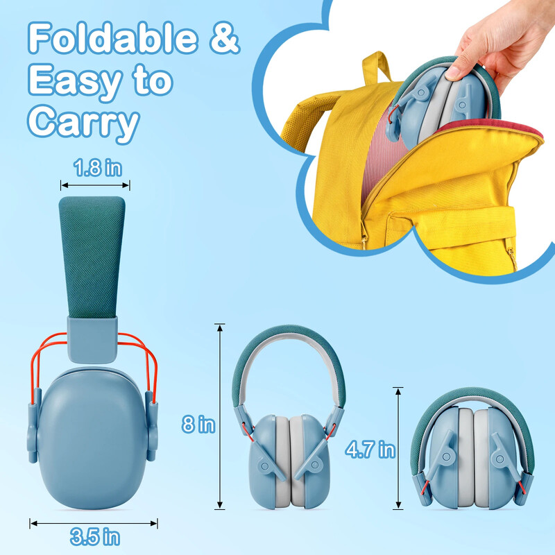 Căști îmbunătățite pentru protecția urechilor pentru copii cu anulare a zgomotului, căști de protecție auditivă NRR 27dB pentru autism, copii, copii mici