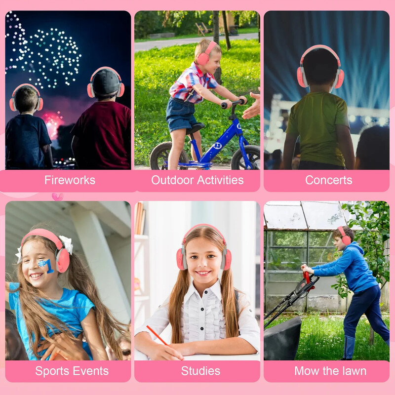 Модернизирани слушалки за защита на ушите за деца с шумопотискане, NRR 27dB предпазни наушници за аутизъм, деца, малки деца