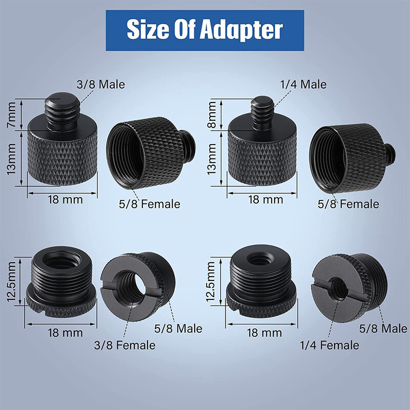 Set de adaptoare pentru filet suport microfon 8 buc, 5/8 mamă la 3/8 tată și 3/8 mamă la 5/8 mamă filet adaptor șurub