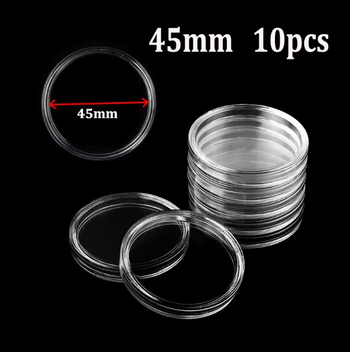 100Pcs 16-40mm Διαφανές στρογγυλό κουτί αποθήκευσης νομισμάτων Capsules Collection Θήκη νομισμάτων Εμπορευματοκιβώτια Θήκη κέρματος Κάψουλες Προμήθειες Δώρα