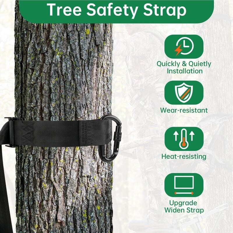 Puurihm Hunteri ohutussüsteemi jaoks Puujalgade turvarakmed lukustuskarabiinkonksuga jahipidamiseks Kukkumiskaitse puurihm