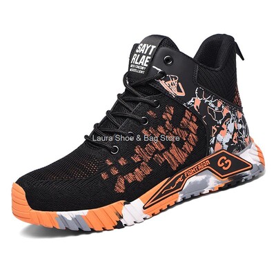 Pantofi de siguranță înalți pentru bărbați cu vârf de oțel pantofi de lucru pentru bărbați și femei.