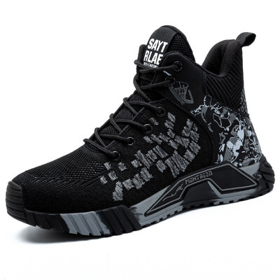 Pantofi de siguranță înalți pentru bărbați cu vârf de oțel pantofi de lucru pentru bărbați și femei.