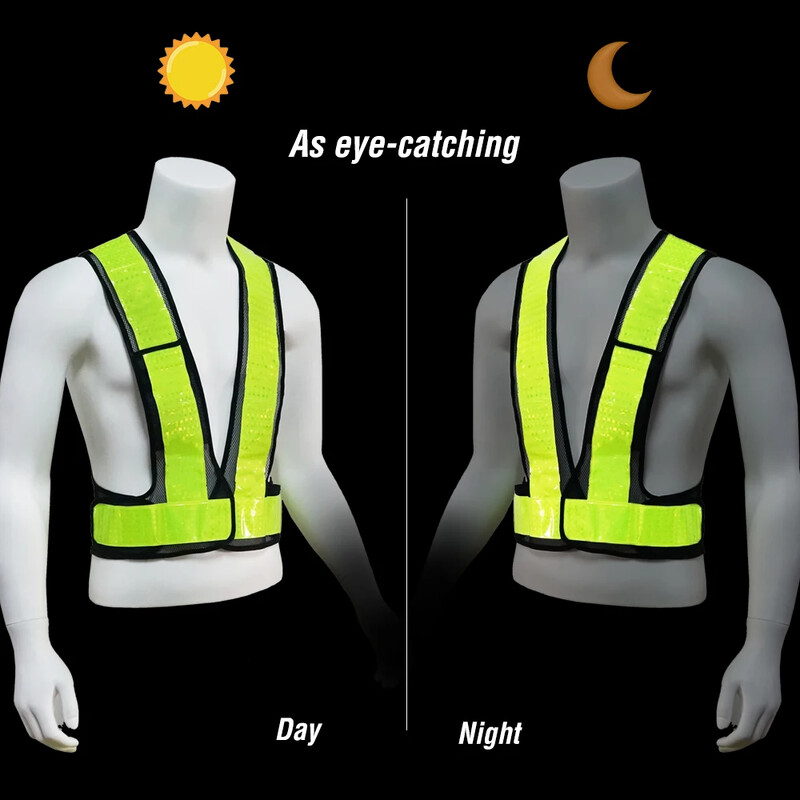 Vestă universală de siguranță reflectorizantă de înaltă vizibilitate Îmbrăcăminte de lucru în formă de V Vestă de trafic Vestă de securitate pentru munca de noapte Jachetă de alergare pentru ciclism