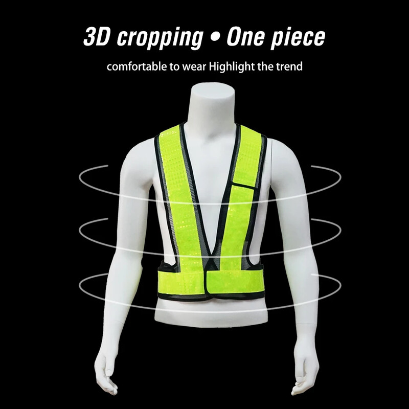 Vestă universală de siguranță reflectorizantă de înaltă vizibilitate Îmbrăcăminte de lucru în formă de V Vestă de trafic Vestă de securitate pentru munca de noapte Jachetă de alergare pentru ciclism