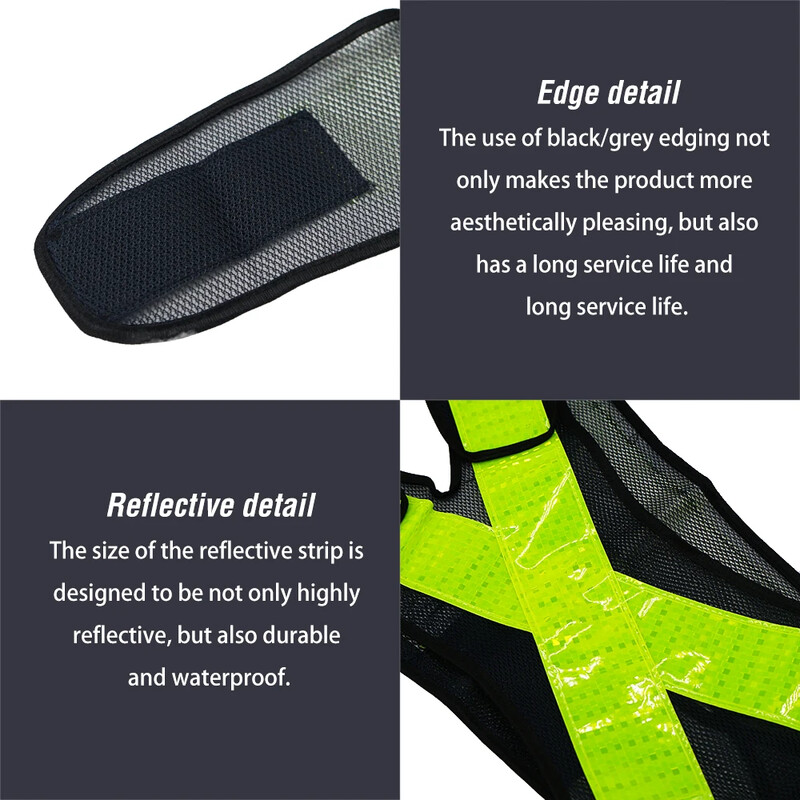 Vestă universală de siguranță reflectorizantă de înaltă vizibilitate Îmbrăcăminte de lucru în formă de V Vestă de trafic Vestă de securitate pentru munca de noapte Jachetă de alergare pentru ciclism