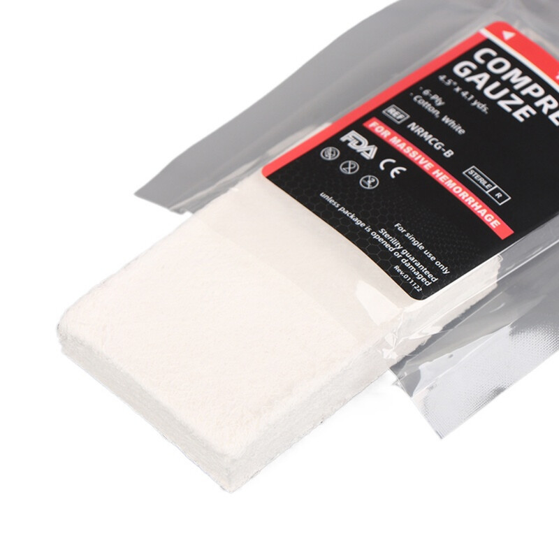 1 tk meditsiiniline Z-volditud steriilne kokkusurutud marli, vaakumkinnitusega esmaabi marli padjad, mis sobivad ideaalselt haavahoolduse ja hädaabikomplektide jaoks