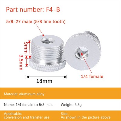 1 tk Peene hambaga kruvikeermega mikrofon DIY aluse kruvid alumiiniumsulamist 5/8-27 kuni 1/4 3/8 mikrofoni aluse adapteri mikrofoni tarvik