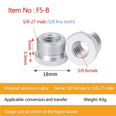 1 tk Peene hambaga kruvikeermega mikrofon DIY aluse kruvid alumiiniumsulamist 5/8-27 kuni 1/4 3/8 mikrofoni aluse adapteri mikrofoni tarvik
