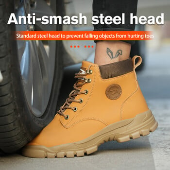 Παπούτσια ασφαλείας Παπούτσια εργασίας Steel Toe Ανδρικά μπότες εργασίας με προστασία από τρύπημα Μπότες προστασίας από σπασίματα Άφθαρτη ασφάλεια Ελαφρύ