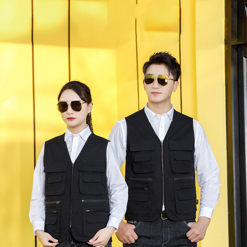 100% puuvillane vedru, mitme taskuga töövest turvavarustus välistingimustes kaitsev paagipealne ehitus Turvatöötaja vabatahtlik vest