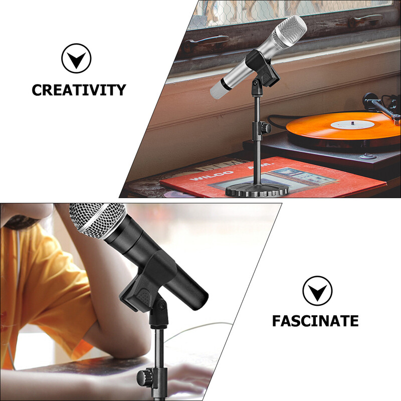 2 tk Juhtmeta mikrofoni klamber Usaldusväärne klamber plastklambrite hoidik kaasaskantav alus