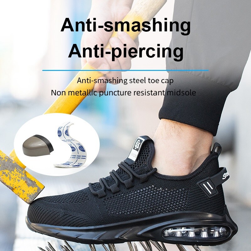 Pantofi de siguranță Pantofi de muncă pentru bărbați Pantofi ușori cu degetele din oțel moale Livrare gratuită Siguranță industrială Tenis Capac din oțel Original