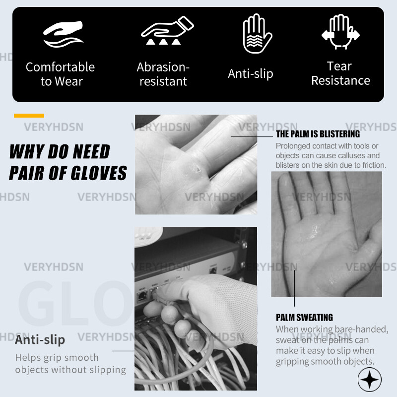 3 perechi de mănuși de lucru negre, ultra-subțiri, ușoare, de siguranță, durabile și respirabile, manșetă din tricot, acoperită cu PU, rezistentă la tăiere, pentru bărbați și femei