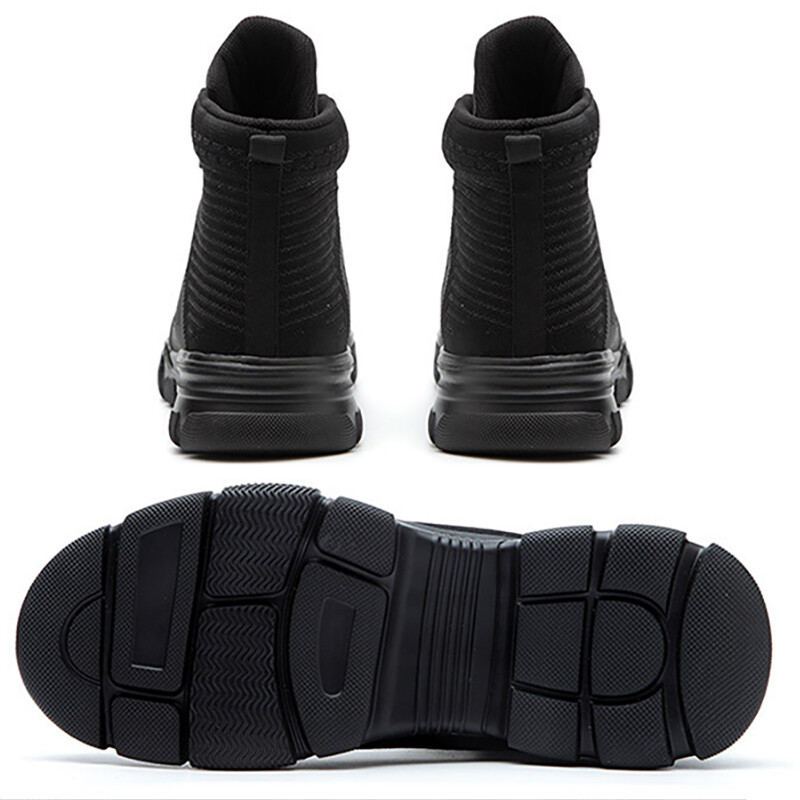 Модни предпазни ботуши Мъжки работни обувки със стоманени пръсти Високи предпазни работни ботуши Мъжки противоударни строителни защитни обувки
