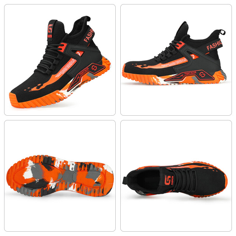 Cizme de protecție pentru bărbați cu vârf înalt Pantofi de protecție cu vârf de oțel Pantofi de lucru pentru bărbați Pantofi de siguranță anti-puncție Bărbați Femei Cizme de siguranță la locul de muncă