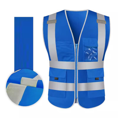 Vestă reflectorizantă de înaltă vizibilitate Vestă de lucru de siguranță Vestă de construcție Vestă de siguranță Îmbrăcăminte de siguranță Multi buzunare Vestă neagră Hi Vis