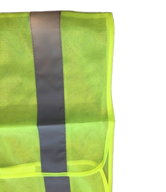 Супер лека EN471 светлоотразителна флуоресцентна зелена предупредителна жилетка 60 g плат