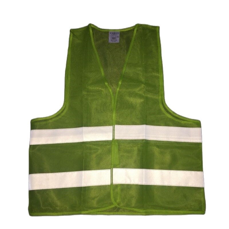 Супер лека EN471 светлоотразителна флуоресцентна зелена предупредителна жилетка 60 g плат