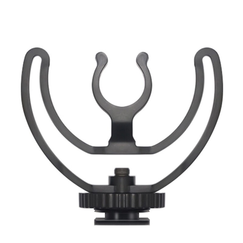 Naujas fotoaparato amortizatoriaus laikiklis su Rycote Lyre laikikliu, skirtas Rode VideoMicro Me mikrofonui T21A