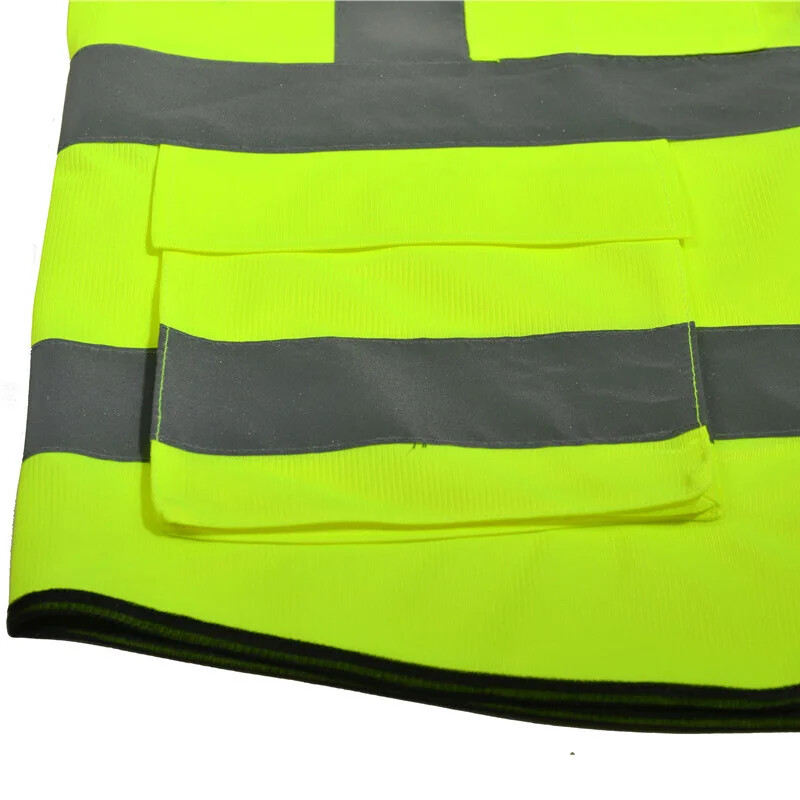 Vestă reflectorizantă de siguranță, culoare strălucitoare, cu mai multe buzunare, vestă de trafic feroviară, uniformă pentru mineri de cărbune, vestă reflectorizată respirabilă