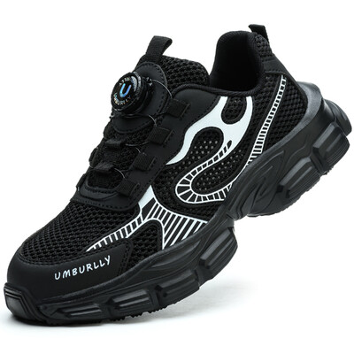 Kerged töökaitsejalatsid Naiste pöörlevate nööpidega hingavad ja kaitsvad töötossud terasest varbakingad hävimatud turvasaapad