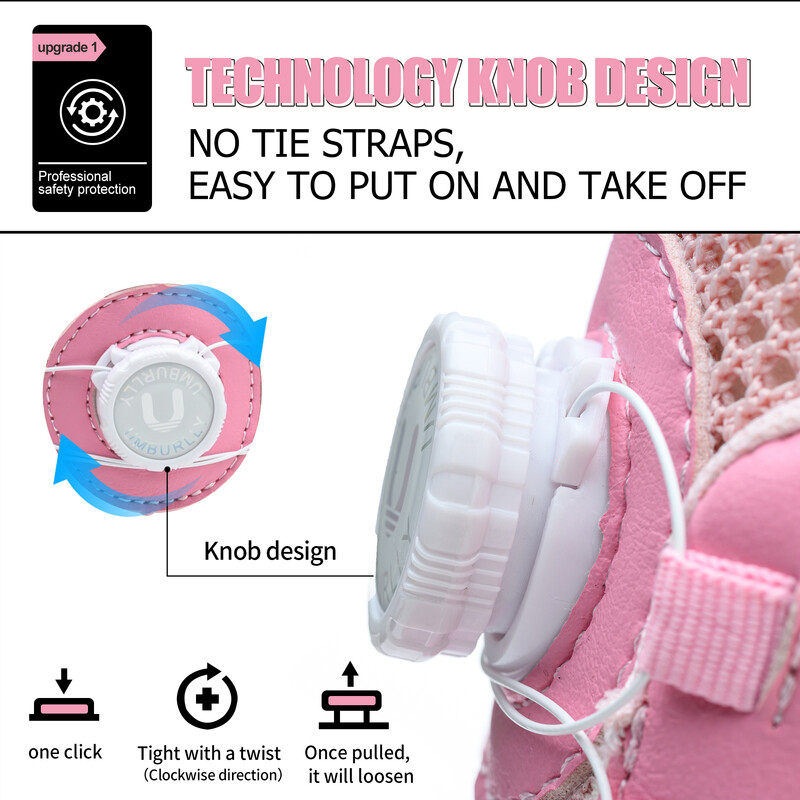 Kerged töökaitsejalatsid Naiste pöörlevate nööpidega hingavad ja kaitsvad töötossud terasest varbakingad hävimatud turvasaapad