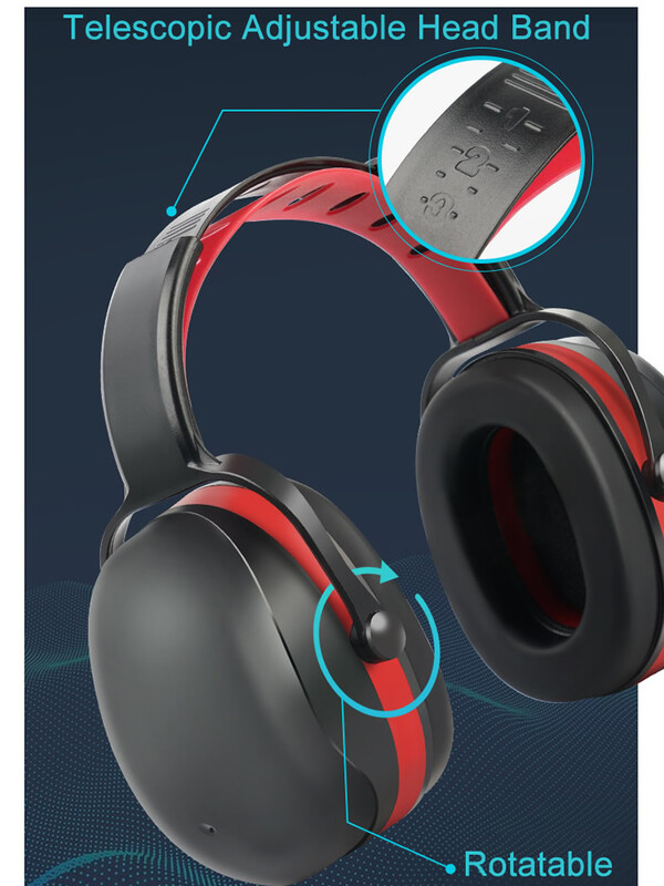 Cască de urechi reglabilă anti-zgomot SNR-35dB Protectie pentru urechi cu reducere a zgomotului pentru muncă, studiu, fotografiere, lemn, protecție auditivă