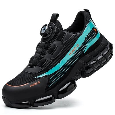 Muške radne tenisice s rotirajućim gumbima Cipele s čeličnim prstima Zaštitne čizme Radne cipele otporne na probijanje Neuništive modne zaštitne cipele