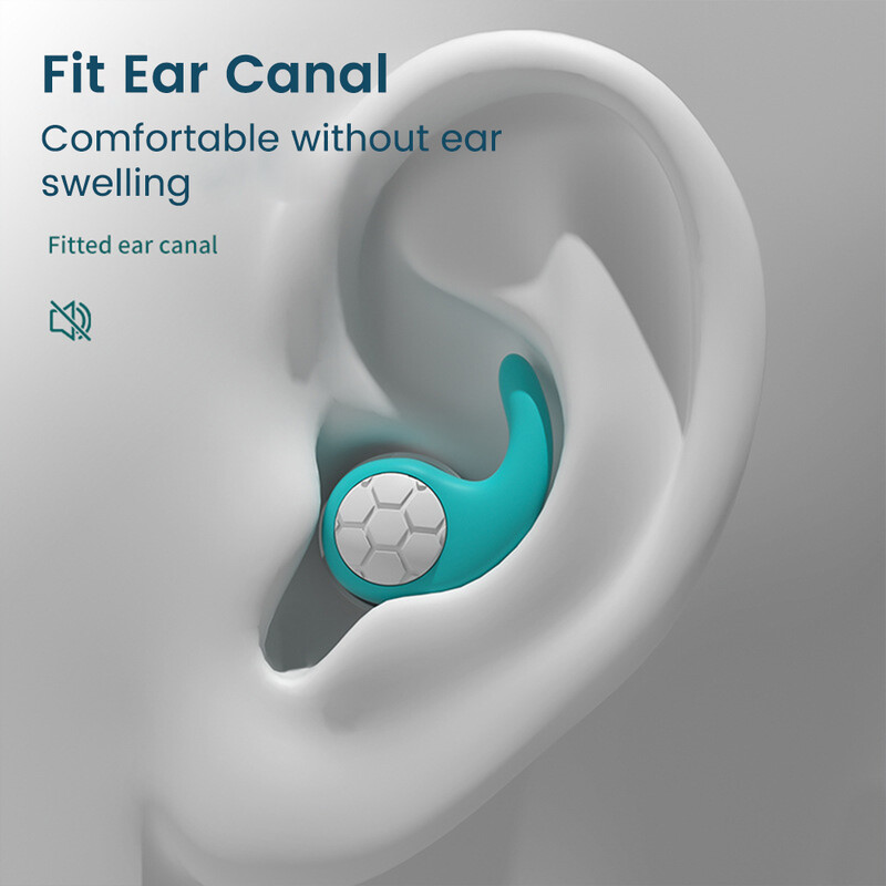 1 set dopuri de urechi de reducere a zgomotului de somn din silicon moale pentru anularea zgomotului dopuri de urechi izolate fonic de călătorie, reutilizabile, impermeabile