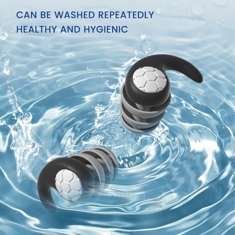 1 set dopuri de urechi de reducere a zgomotului de somn din silicon moale pentru anularea zgomotului dopuri de urechi izolate fonic de călătorie, reutilizabile, impermeabile