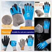 Unisex Wear vėjui atsparus lauko sportas -30 laipsnių aksominės darbo apsaugos pirštinės, atsparios šalčiui, terminis šaldymas, antifrizas