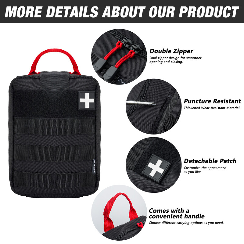 FLISSA Molle taktikaline kott, multifunktsionaalne kott Esmaabikomplekt ellujäämise hädaolukorra vööpakend väljas sõjalise jahi tarvikud