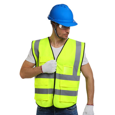 Suure nähtavusega helkurvest kaitsevest meestele vest Hi Vis Multi taskud Tööriided Võrgust töövest Lilla