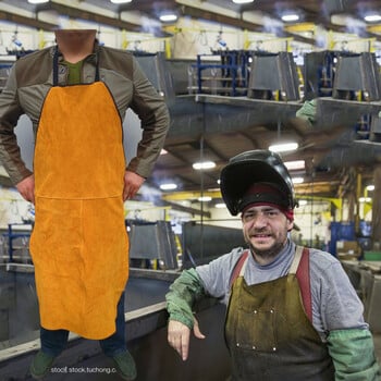 2020 Welding Apron Cow Suede Welders Δερμάτινη σαλιάρα ασφαλείας Ποδιά εργασίας Working Protective Clothing Ανθεκτικό στη θερμότητα Ανθεκτικό στη φωτιά