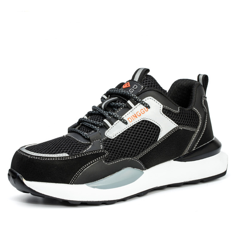 WOUDHONY Pantofi de siguranță pentru bărbați Pantofi de muncă ușori, respirabili, Cizme de siguranță indestructibile, anti-zdrobire, cu vârf de oțel