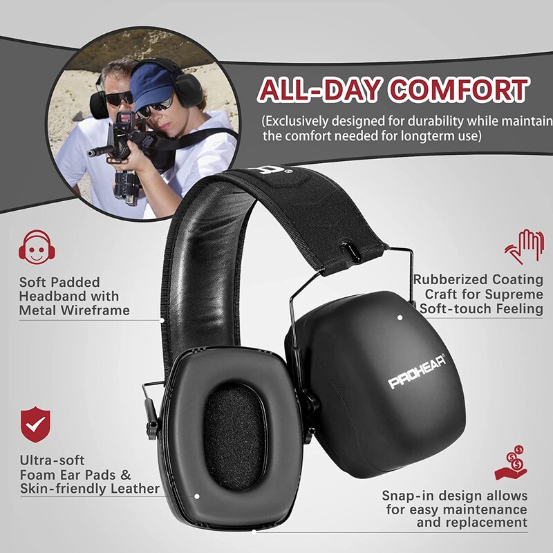ZOHAN Защита на слуха Предпазни наушници Стрелба Пасивен протектор за уши за оръжие, лов, Косене, антишумна наушница NRR 30db