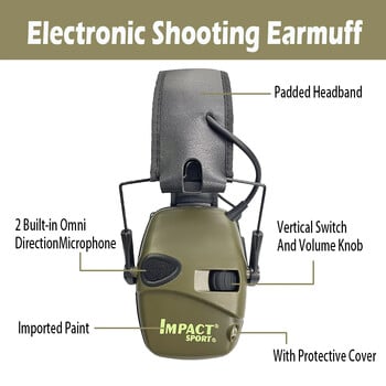 Υψηλής ποιότητας Honeywell Howard Leight R-01526 Impact Sport Electronic Shooting Earmuff Προστατευτικά Ακουστικά Αναδιπλούμενα 22dB