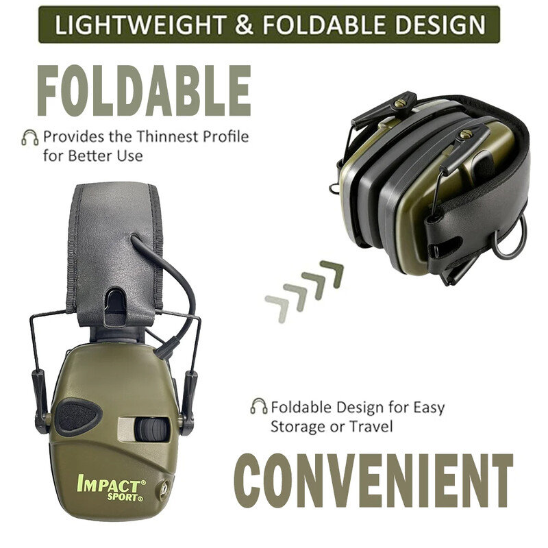 Kõrge kvaliteediga Honeywell Howard Leight R-01526 Impact Sport Electronic Shooting Kõrvaklappide kaitsepeakomplekt kokkupandav 22dB