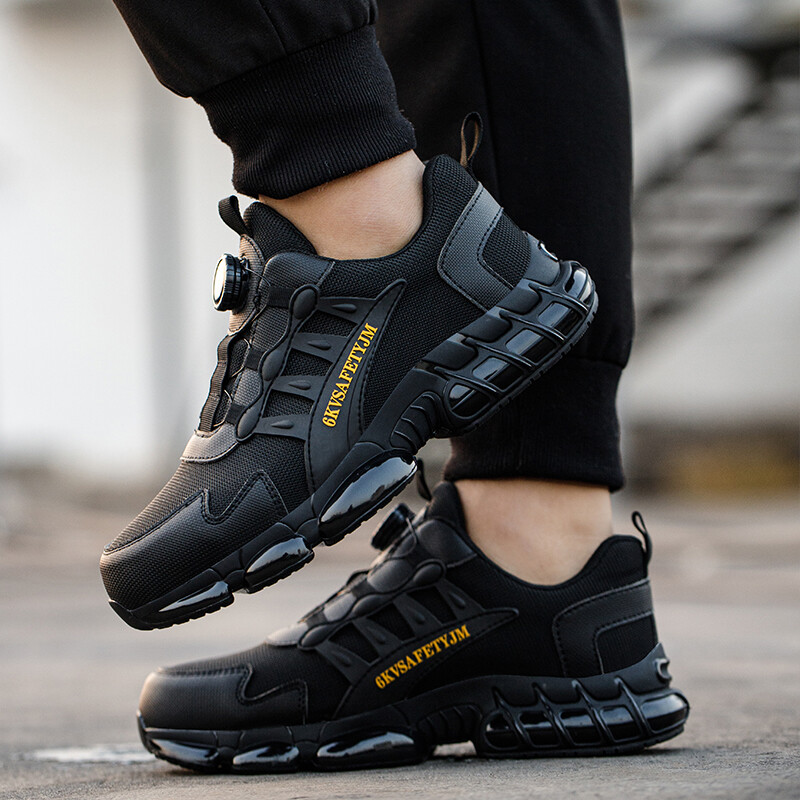 Radne čizme s rotirajućim gumbom Muške zaštitne cipele Plastični prsti Prozračne lagane muške građevinske radne cipele Sigurnosne tenisice