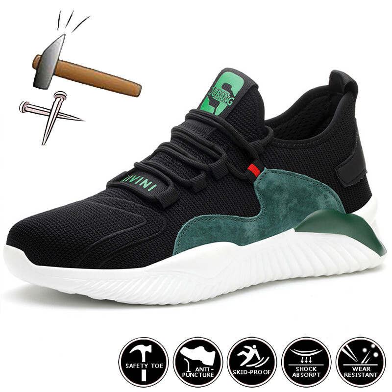 Работни защитни обувки Мъжки работни ботуши със стоманени пръсти Работни обувки, устойчиви на пробиване Леки маратонки Строителни работни защитни ботуши