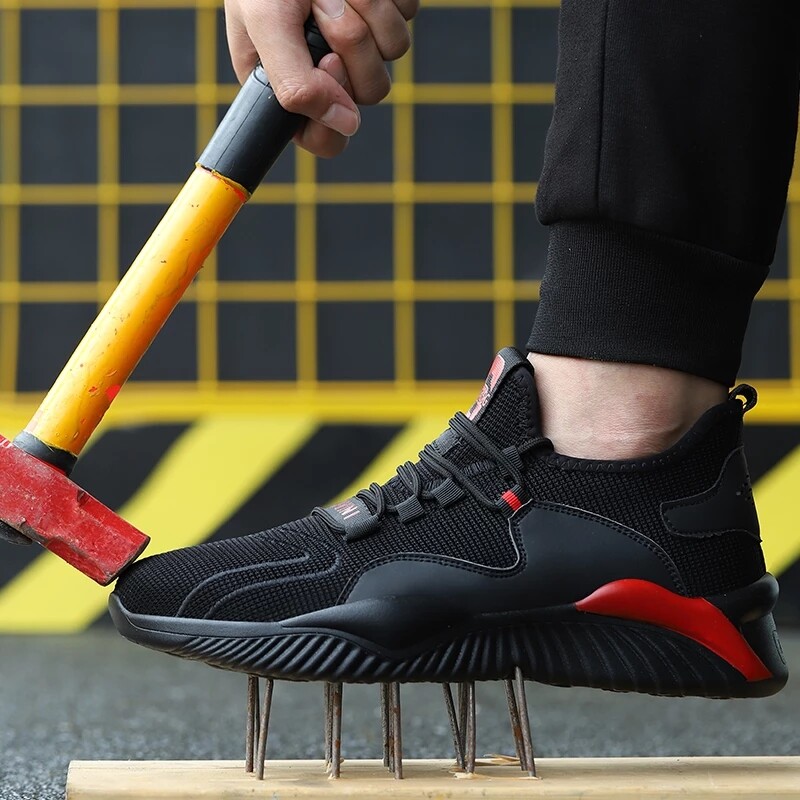 Работни защитни обувки Мъжки работни ботуши със стоманени пръсти Работни обувки, устойчиви на пробиване Леки маратонки Строителни работни защитни ботуши
