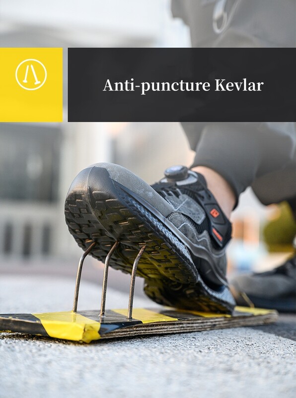 Pantofi de siguranță pentru bărbați Pantofi de lucru cu vârf de oțel Buton rotit Ușoare indestructibile Cizme de siguranță anti-spărtură Pantofi de lucru de protecție