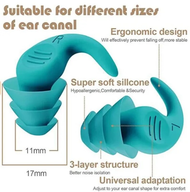 1 чифт антишумни тапи за уши Звукоизолация Защита на ушите Тапи за уши Спане Плуване Намаляване на шума при пътуване Водоустойчиви тапи за уши