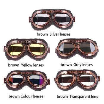 Pilot Retro Goggles Dustproof Πλαίσιο φακού Γυαλιά Μοτοσικλέτας Cruiser Scooter Snowboard Protective Gears Eye Protection Γυαλιά ηλίου