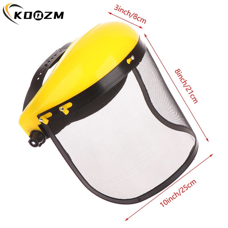 1 tk roostevabast terasest aiamurutrimmeriga kaitsekiivri müts kogu näovõrguga pritsmekindla näoekraaniga kaitsemask