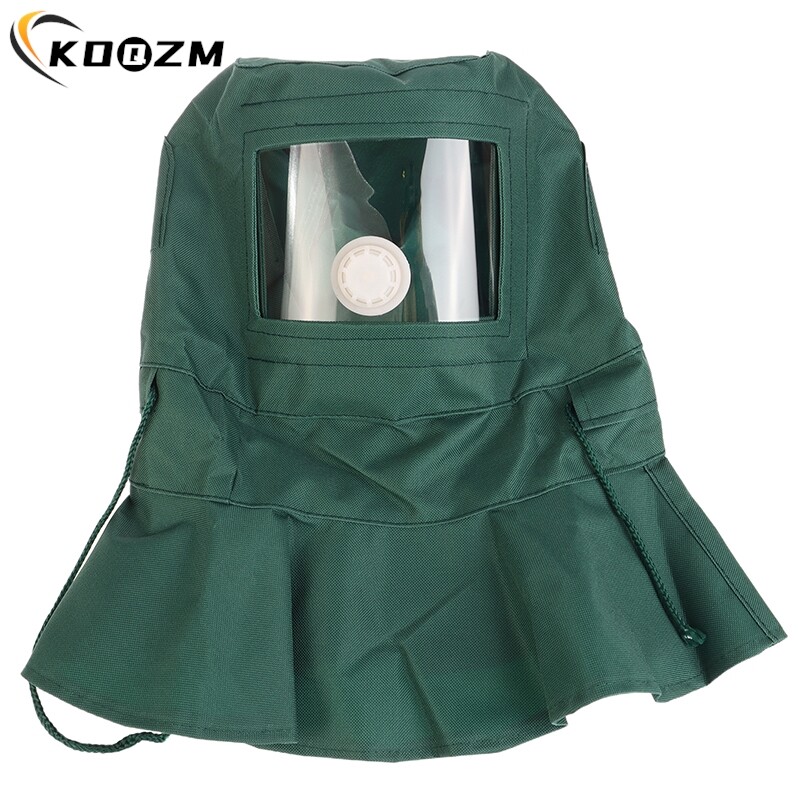 1PCS Висококачествена промишлена защита на труда Платнена пясъкоструйна качулка против вятър и удар, лека бластираща полираща маска