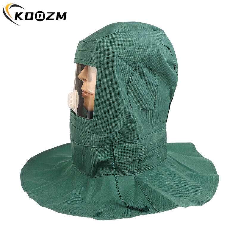 1PCS Висококачествена промишлена защита на труда Платнена пясъкоструйна качулка против вятър и удар, лека бластираща полираща маска